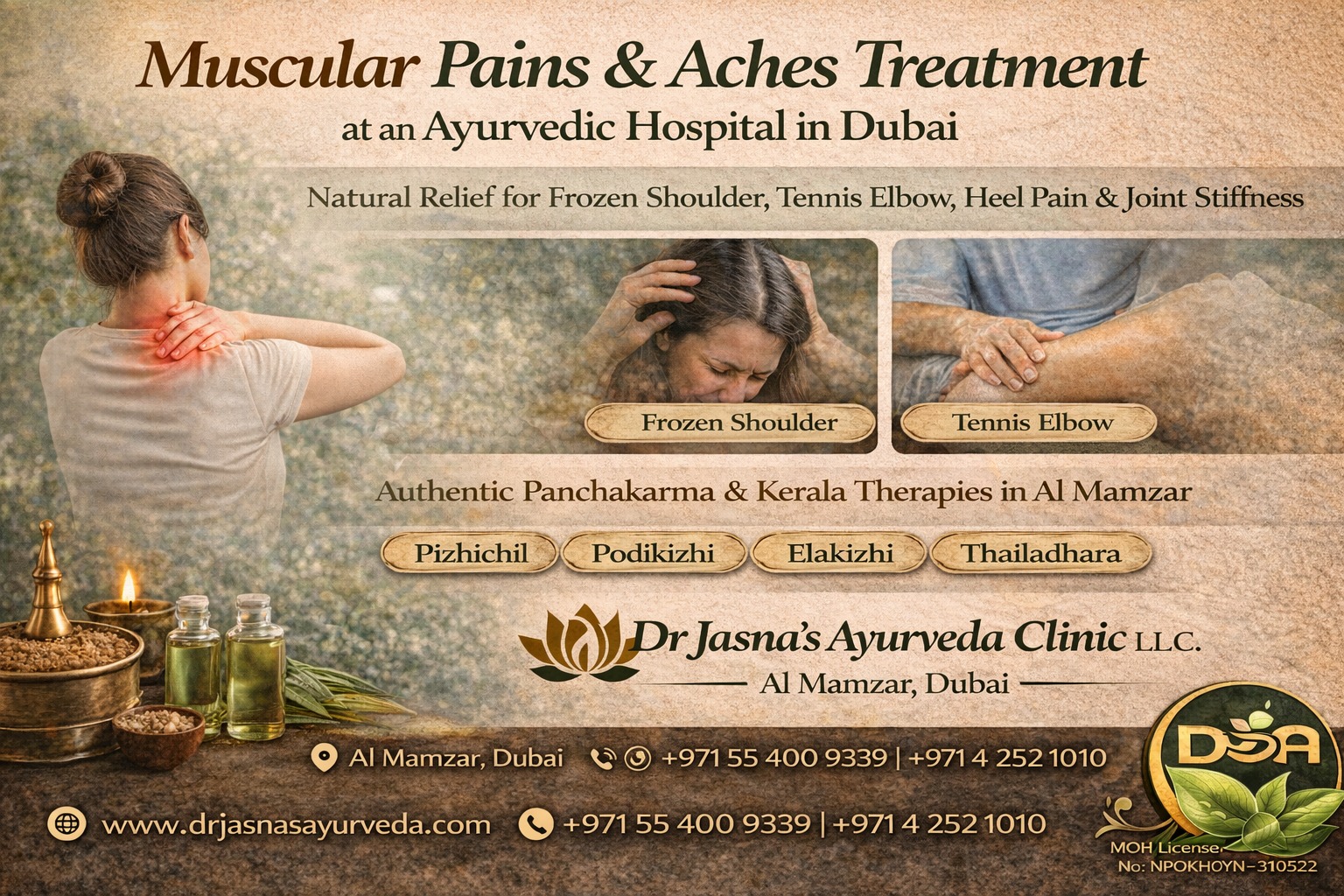 Muscular Pains & Aches Treatment at an Ayurveda Hospital in Dubai