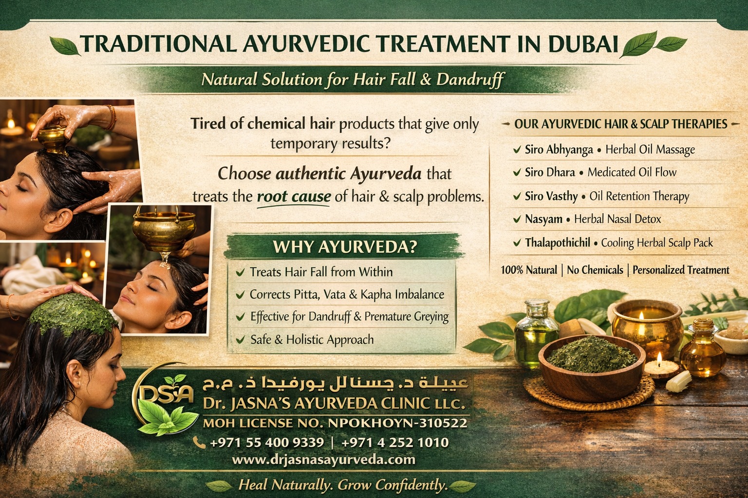 Traditional Ayurvedic Treatment in Dubai for Hair Fall & Dandruff