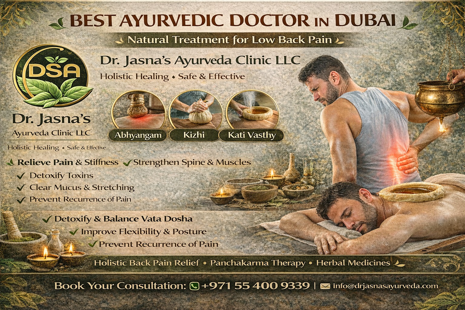 Best Ayurvedic Doctor in Dubai for Back Pain (Low Back Pain) Treatment