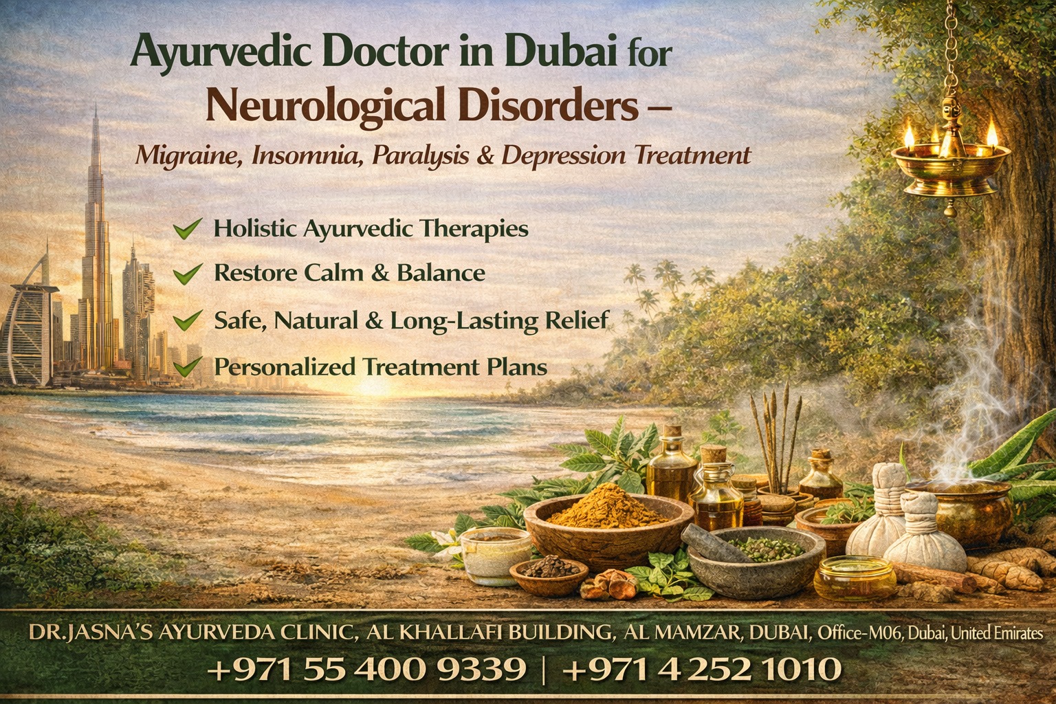 Ayurvedic Doctor in Dubai for Neurological Disorders – Migraine, Insomnia, Paralysis & Depression Treatments
